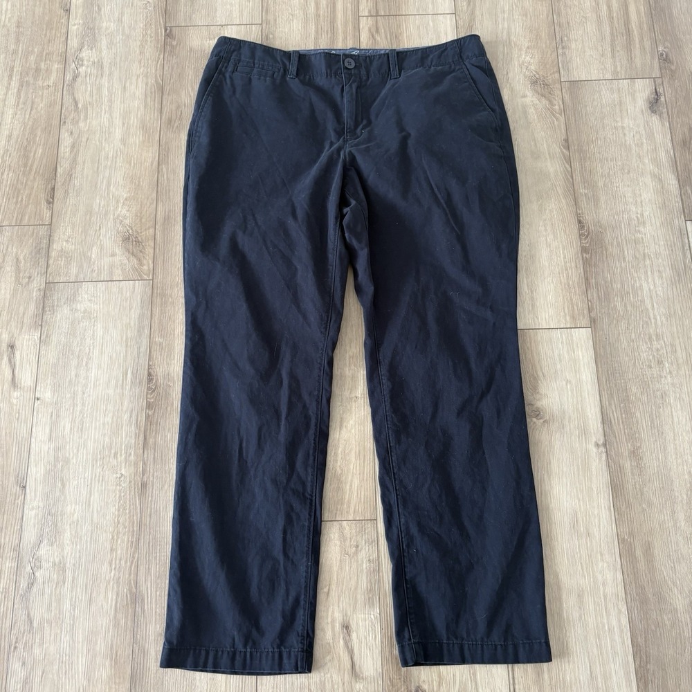 Eddie Bauer Women's Black 100% Cotton Chino Pants Size 18 Legend Wash